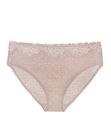 Sheer Whisper High Cut Brief Panty, Bark Beige - Curvy Couture - Mesh