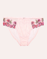 Lush Embroidery Strappy Back Brief, Blushing Rose Red - Curvy Couture - Emb