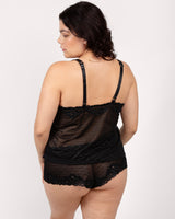 Sheer Whisper 2Pc Set¬†, Onyx Black - Curvy Couture - Mesh