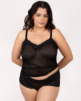 Sheer Whisper 2Pc Set¬†, Onyx Black - Curvy Couture - Mesh