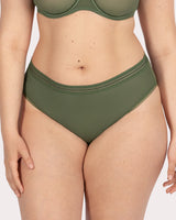 Sheer Mesh High Cut Brief Panty, Bronze Green Green - Curvy Couture - Mesh