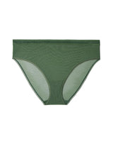 Sheer Mesh High Cut Brief Panty, Bronze Green Green - Curvy Couture - Mesh