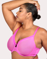 Sheer Mesh Full Coverage Unlined Underwire Bra - Flirt