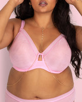 Shimmer Unlined Underwire Bra - Pink Fizz
