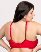 Sheer Whisper Full Coverage Unlined Underwire Bra, Diva Red Red - Curvy Couture - Mesh