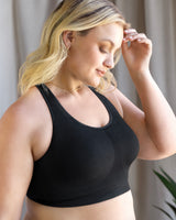 Smooth Seamless Support Wireless Bra, Black Hue Black - Curvy Couture - Seamless