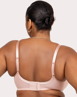 Sheer Mesh Plunge T-Shirt Bra - Blushing Rose