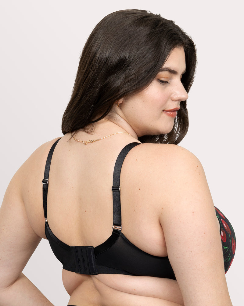 Sheer Mesh Full Coverage Unlined Underwire Bra, Cherry Pop  - Curvy Couture - Mesh