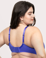 Sheer Mesh Full Coverage Unlined Underwire Bra, Radiant Plum  - Curvy Couture - Mesh
