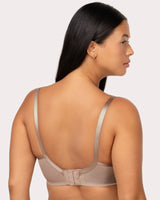 Sheer Whisper Full Coverage Unlined Underwire Bra, Bark Beige - Curvy Couture - Mesh