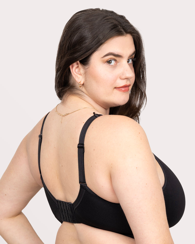Smooth Seamless Support Wireless Bra, Black Hue Black - Curvy Couture - Seamless