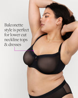 Sheer Mesh Unlined Balconette - Black Hue