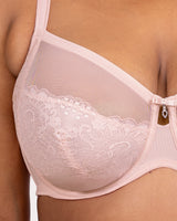 Luxe Lace Underwire Bra, Blushing Rose Pink - Curvy Couture - Micro