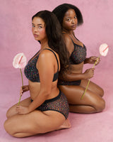 Sheer Mesh Plunge T-Shirt Bra, Meadow Dream Print - Curvy Couture - Mesh