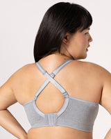 Smooth Seamless Comfort Wireless Bra, Grey Heather Black - Curvy Couture - Seamless