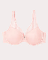 Sheer Mesh Plunge T-Shirt Bra - Blushing Rose