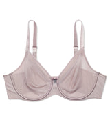 Sheer Mesh Full Coverage Unlined Underwire Bra - Bark