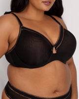 Shimmer Unlined Underwire Bra - Black Hue