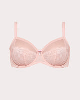 Luxe Lace Underwire Bra, Blushing Rose Pink - Curvy Couture - Micro