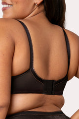 Shimmer Unlined Underwire Bra, Black Hue Black - Curvy Couture - Novelty