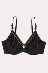 Shimmer Unlined Underwire Bra, Black Hue Black - Curvy Couture - Novelty