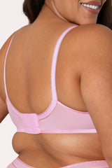 Shimmer Unlined Underwire Bra, Pink Fizz Shimmer Pink - Curvy Couture - Novelty