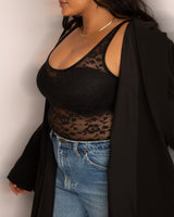 No-Show Lace Bodysuit - Black Hue