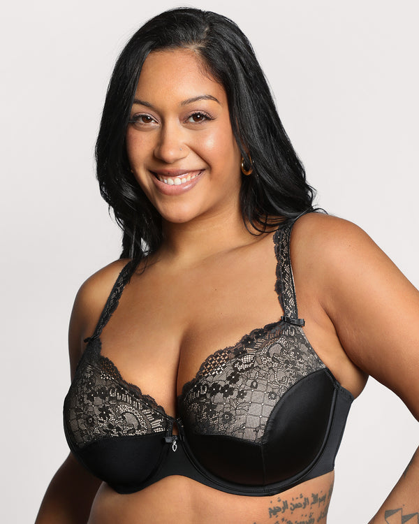 Tulip Lace Push Up - Black