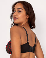 Sheer Mesh Full Coverage Unlined Underwire Bra	, Dancing Dots Print - Curvy Couture - Mesh