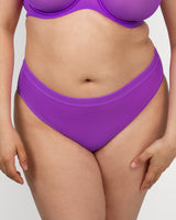 Sheer Mesh High Cut Brief Panty, Purple Passion Purple - Curvy Couture - Mesh