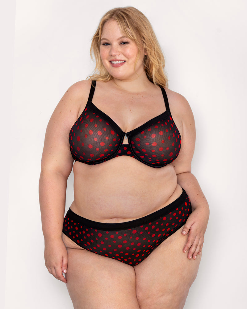 Curvy Couture Women's Sheer Mesh Full Coverage Unlined Underwire, Sexy  Supportive Plus Size, See-Through Bras, Lush Tropics, 34DD : :  Fashion