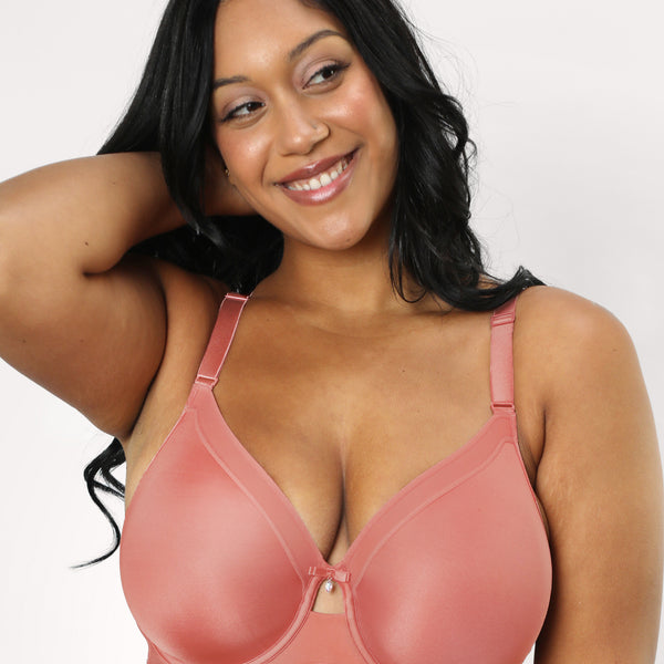 Curvy Couture Women's Plus Size Silky Smooth Micro Unlined Underwire Bra  Sweet Tea 36DD