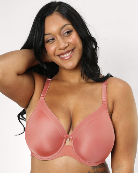 Curvy Couture Women's Plus Size Silky Smooth Micro Unlined Underwire Bra  Sweet Tea 40d : Target