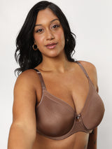 Silky Smooth Micro Unlined Bra, Sweet Tea Nude - Curvy Couture - Mesh