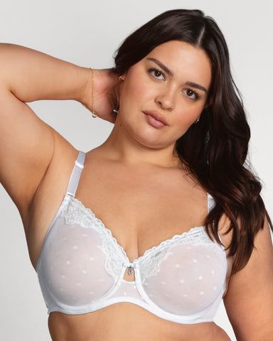 Sheer Whisper Full Coverage Unlined Underwire Bra - White