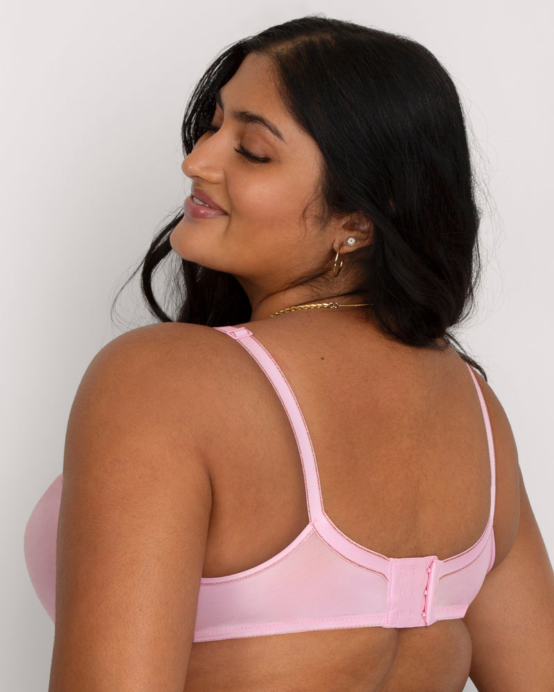 Shimmer Unlined Underwire Bra, Pink Fizz Pink - Curvy Couture - Novelty