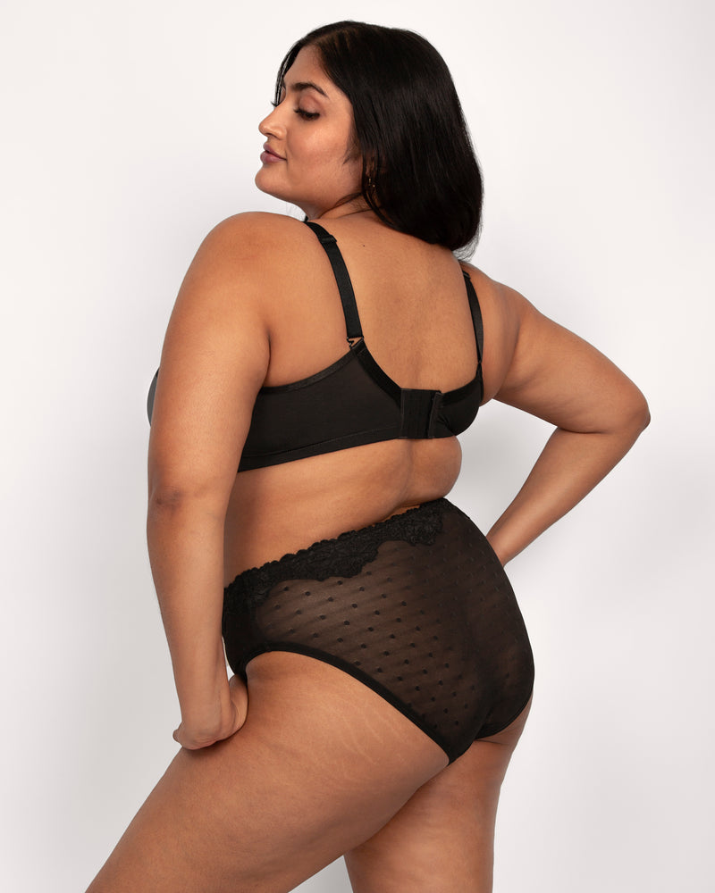 high waisted black underwear for sheer dress Parfait Micro Dress Panty, Black | Black Parfait French Cut Panties