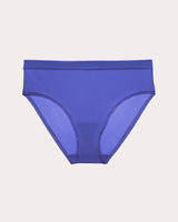 Sheer Mesh High Cut Brief Panty, Radiant Plum Blue - Curvy Couture - Mesh