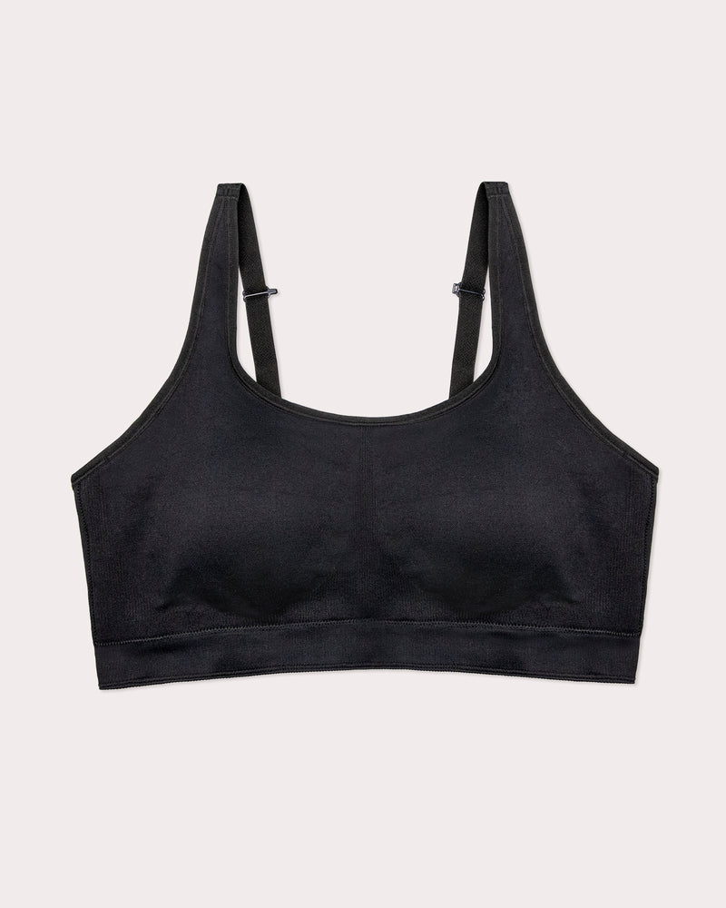 Smooth Seamless Support Wireless Bra, Black Hue Black - Curvy Couture - Seamless