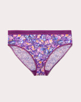 No-Show Printed Lace Brief, Enchanted Twilight Purple - Curvy Couture - Lace