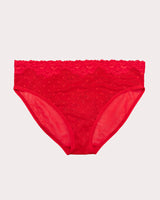 Sheer Whisper High Cut Brief Panty, Diva Red Red - Curvy Couture - Mesh