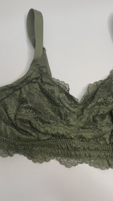 Luxe Lace Wireless Bralette - Olive Night
