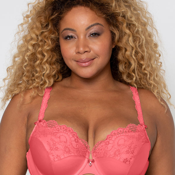 Tulip Lace Push Up Bra - Sun Kissed Coral – Curvy Couture