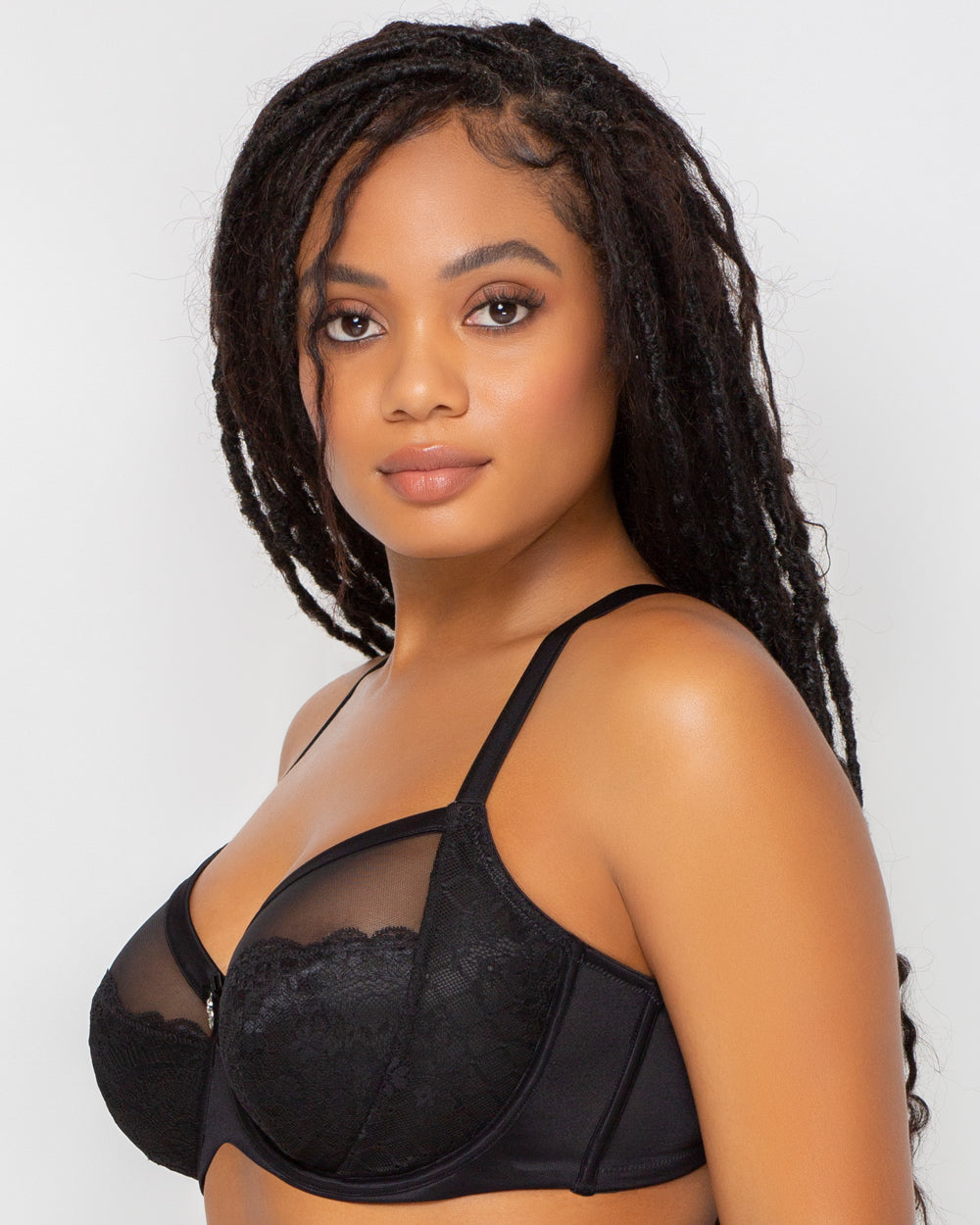 PLUS BLACK LACE UP DETAIL SATIN UNDERWIRED BRA ❤️  Black lace, Pretty  black girls, Beautiful black women