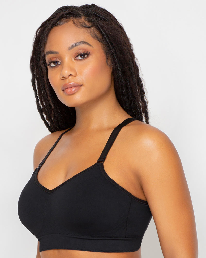  COMVALUE Bralettes for Women Sexy Women's Beauty Back Smoothing  Minimizer Bra Black : Sports & Outdoors
