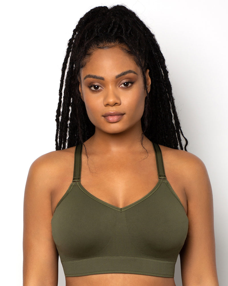 Luxe Lace Wireless Bralette - Olive Night