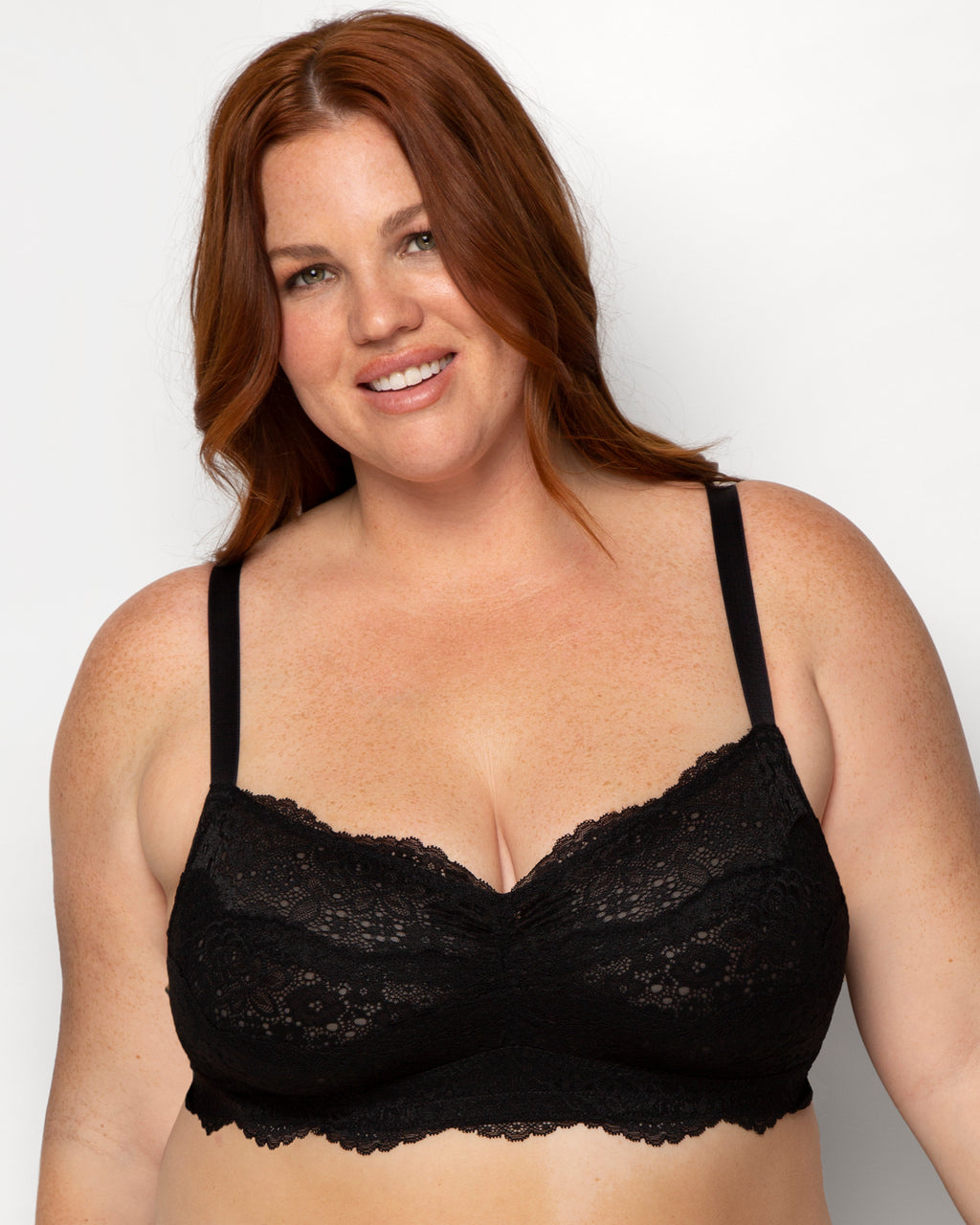 Curvy Couture Luxe Lace Wirefree Bralette in Ballet Fever FINAL SALE (25%  Off) - Busted Bra Shop