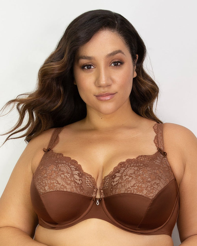 Tulip Lace Push Up - Chocolate Nude – Curvy Couture