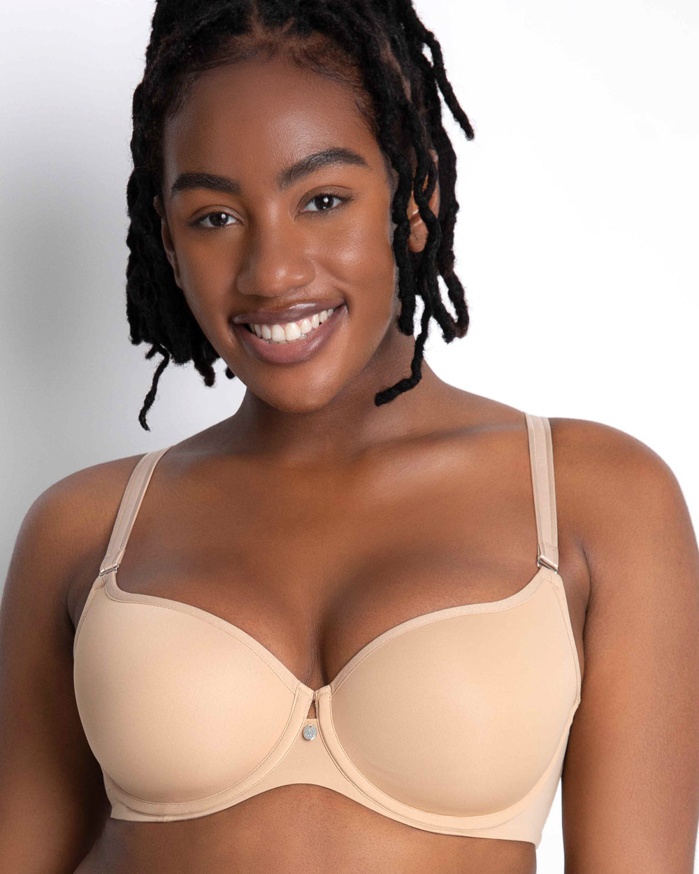 Curvy Couture Women's Tulip Smooth T-Shirt Bra Bombshell Nude 38D