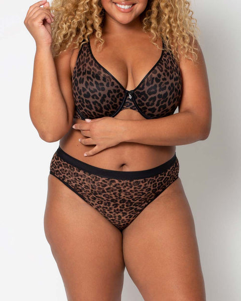 Curvy Couture All You Leopard Mesh Bra & Reviews